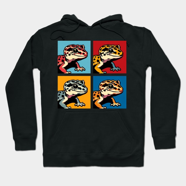 African Fat-Tailed Gecko Pop Art - Cool Lizard Hoodie by PawPopArt